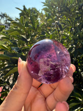 Load image into Gallery viewer, Chevron Amethyst Sphere with Goethite Inclusions,Davis Effect, A72

