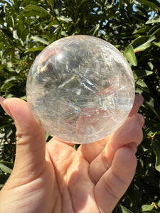 Rainbow Clear Quartz Crystal Sphere,Natural Healing Stone Ball,A119