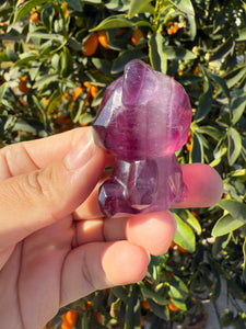 No prefect On Sale!Natural Pink Candy Fluorite Geometric Bear Carving