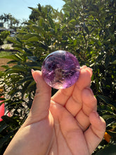 Load image into Gallery viewer, Chevron Amethyst Sphere with Goethite Inclusions,Davis Effect, A70
