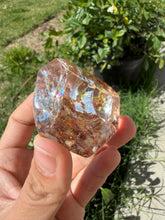 Load image into Gallery viewer, Hematite Quartz Crystal | Orange Flower Inclusions Rainbow Flash, A336
