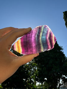 Raw Stone Rainbow Fluorite Specimen Mineral Crystal