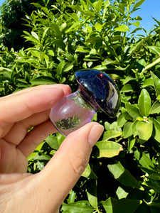 Resin small cute shiny Blue sandstone mushroom