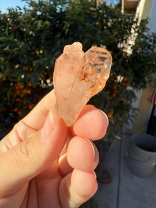 Red Mud Skeletal Quartz Crystal Point ,Red Mud Quartz,#973