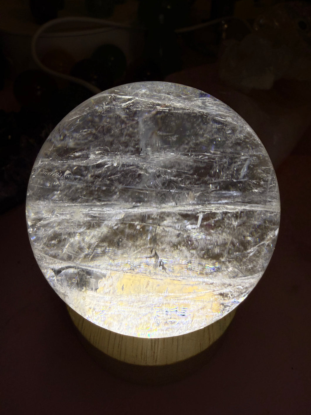 Rainbow Clear Quartz Crystal Sphere,Natural Healing Stone Ball,A117