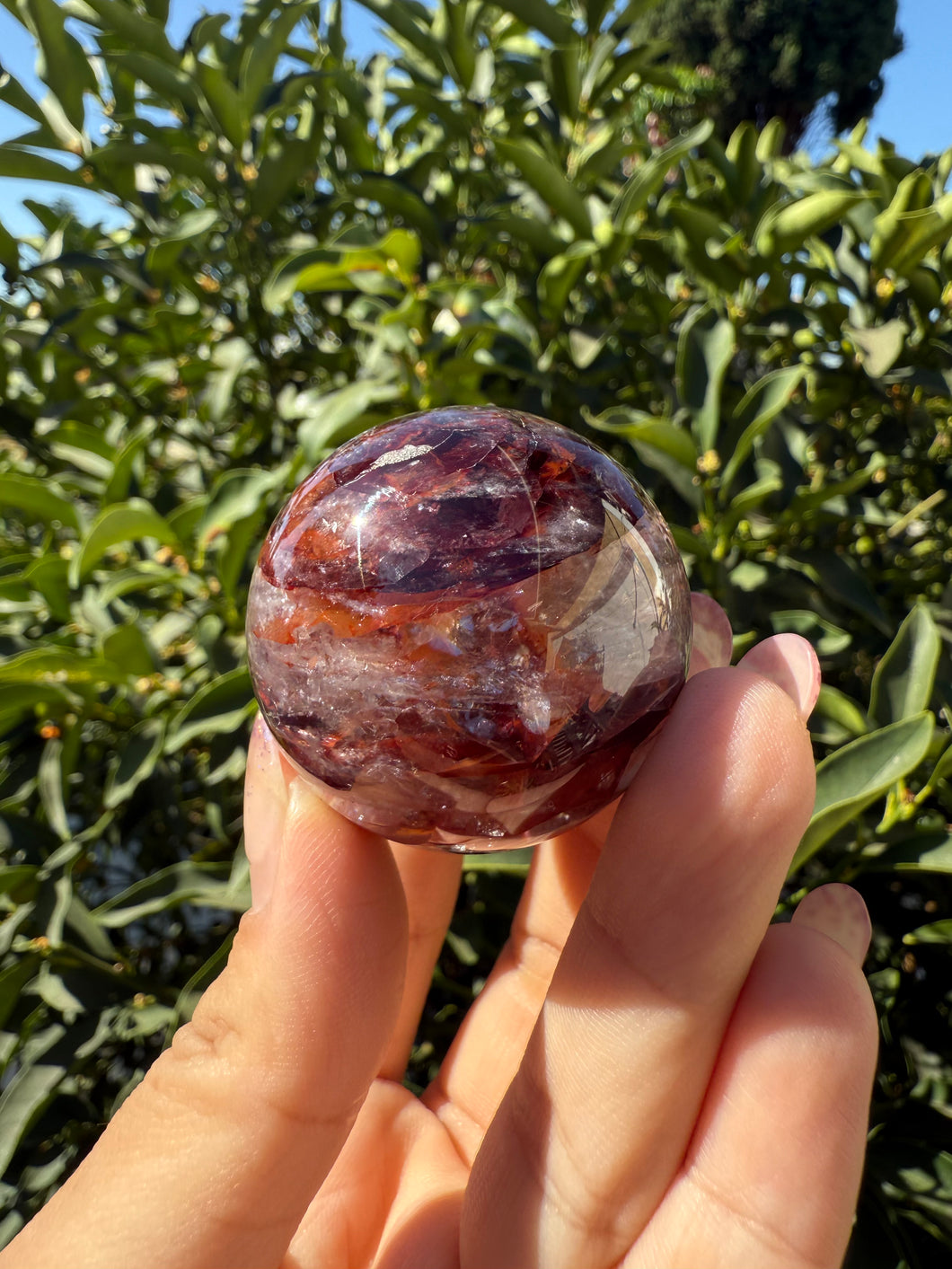 High Quality Fire Quartz Sphere,Premium Hematoid Quartz Crystal Ball,A102