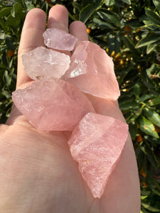 5pcs Raw Rose Quartz Crystal