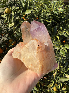 703g Amethyst Quartz Cluster,Raw Clear Quartz Cluster