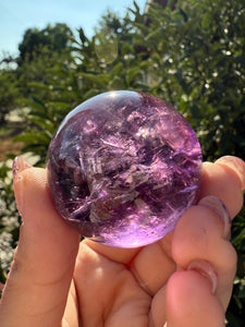 Chevron Amethyst Sphere with Goethite Inclusions,Davis Effect, A70