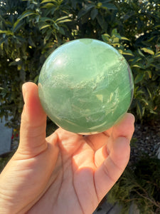 Large Natural Green Fluorite Sphere,6.7cm