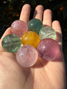 Set of 7 Fluorite Mini Spheres