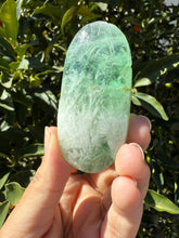Load image into Gallery viewer, Natural Feather Fluorite Palm Stone,Snowflake Quartz Fluorite Palm Stone,A179
