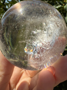 Rainbow Clear Quartz Crystal Sphere,Natural Healing Stone Ball,A116