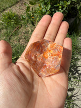Load image into Gallery viewer, Hematite Quartz Crystal | Orange Flower Inclusions Rainbow Flash A332
