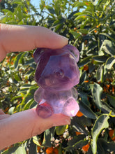 Load image into Gallery viewer, Natural Purple Candy Fluorite Geometric Bear Carving
