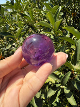 Load image into Gallery viewer, Chevron Amethyst Sphere with Goethite Inclusions,Davis Effect, A66
