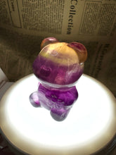 Load image into Gallery viewer, Natural purple yellow Candy Fluorite Bear Carving
