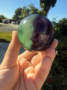 Dark purple Green Fluorite Crystal Ball