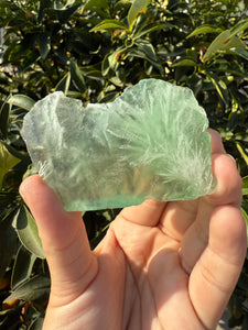 Natural Green Feather Fluorite Slab,fluorite Mineral Specimen