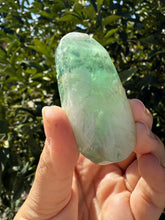 Load image into Gallery viewer, Natural Feather Fluorite Palm Stone,Snowflake Quartz Fluorite Palm Stone,A179
