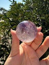 Load image into Gallery viewer, Natural Phantom Amethyst Crystal Sphere – Unique Purple Striped Amethyst,A61

