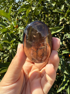 Natural Brazil Smoky Quartz Palm Stone / Meditation Palm Stones,A156