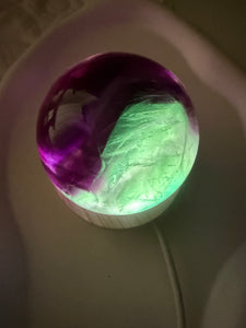 Dark purple Green Fluorite Crystal Ball