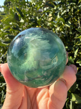 Load image into Gallery viewer, Natural Feather Fluorite Sphere,Snowflake Quartz Crystal Fluorite Ball,A220
