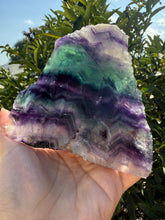Load image into Gallery viewer, Natural Rainbow Fluorite Slab,Green Purple Fluorite Crystal Slice,A96
