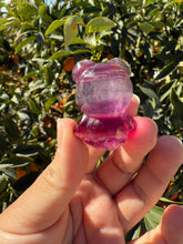 Load image into Gallery viewer, Small Purple Candy Fluorite Geometric Bear Carving
