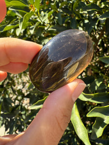 Natural Brazil Smoky Quartz Palm Stone / Meditation Palm Stones,A154