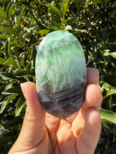 Load image into Gallery viewer, Natural Feather Fluorite Palm Stone,Snowflake Quartz Fluorite Palm Stone,A181
