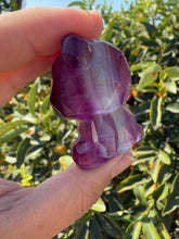 Load image into Gallery viewer, No prefect On Sale!Natural Pink Candy Fluorite Geometric Bear Carving
