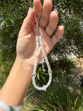 Load image into Gallery viewer, Natural Moonstone Beaded Wrist Strap, White Labradorite Crystal Phone Charm
