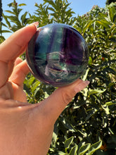 Load image into Gallery viewer, Green Purple Candy Fluorite Sphere, Stunning Rainbow Watermelon Ball,A112
