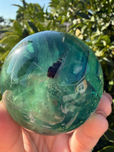 Load image into Gallery viewer, Natural Feather Fluorite Sphere,Snowflake Quartz Crystal Fluorite Ball,A221
