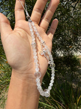 Load image into Gallery viewer, Natural Moonstone Beaded Wrist Strap, White Labradorite Crystal Phone Charm

