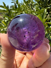 Load image into Gallery viewer, Chevron Amethyst Sphere with Goethite Inclusions,Davis Effect, A66
