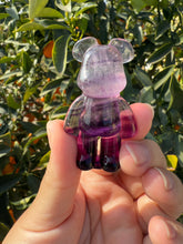 Load image into Gallery viewer, Natural Purple Candy Fluorite Bear Carving,Fluorite Stand Bear
