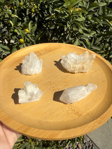 4pcs Natural Clear Quartz Crystal Clusters