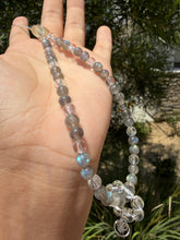 Load image into Gallery viewer, Designer Labradorite Crystal Phone Charm, Natural Pearl Beaded Wrist Strap,P6
