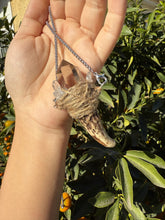 Load image into Gallery viewer, Pocket Deer Antler Smoky Crystal Wand Necklace
