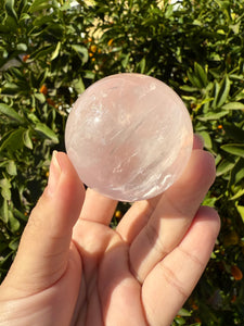 173g Star Rose Quartz Sphere High Quality Rose Quartz Crystal Sphere