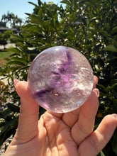 Load image into Gallery viewer, Natural Phantom Amethyst Crystal Sphere – Unique Purple Striped Amethyst,A62
