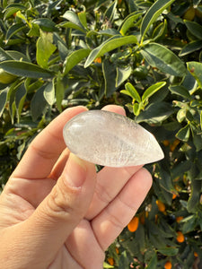 Clear Quartz Puff Heart Carving