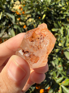 Red Mud Skeletal Quartz Crystal Point ,Red Mud Quartz,#991