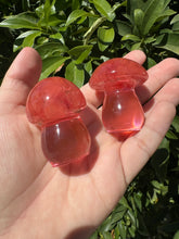 Load image into Gallery viewer, Resin small cute Red Smelting Quartz mushroom Sculpture
