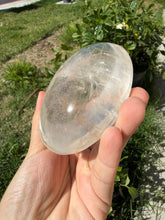 Load image into Gallery viewer, Natural Clear Quartz Palm Stone Healing Crystal Polished With Inclusions,A340

