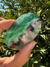 Load image into Gallery viewer, Natural Feather Fluorite Palm Stone,Snowflake Quartz Fluorite Palm Stone,A182
