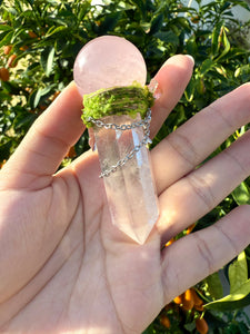 Natural Clear Quartz Sceptre,Rose Quartz Crystal,Crystal Sceptre,Crystal Wand